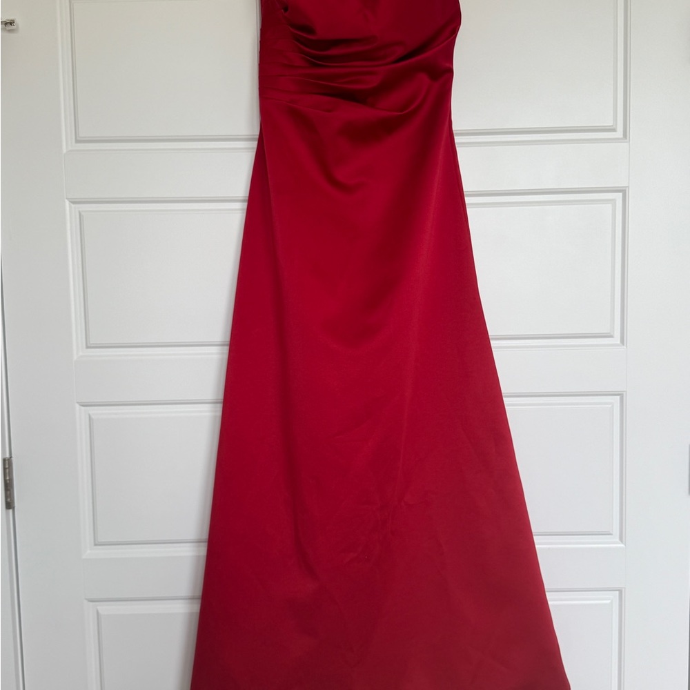 Vintage 90s Cache Red Strapless Formal Gown Size 2